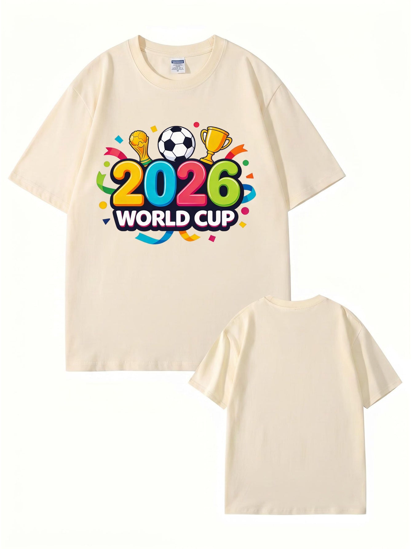2026 World Cup Soccer Graphic Print T-Shirt - Premium 100% Cotton Tee