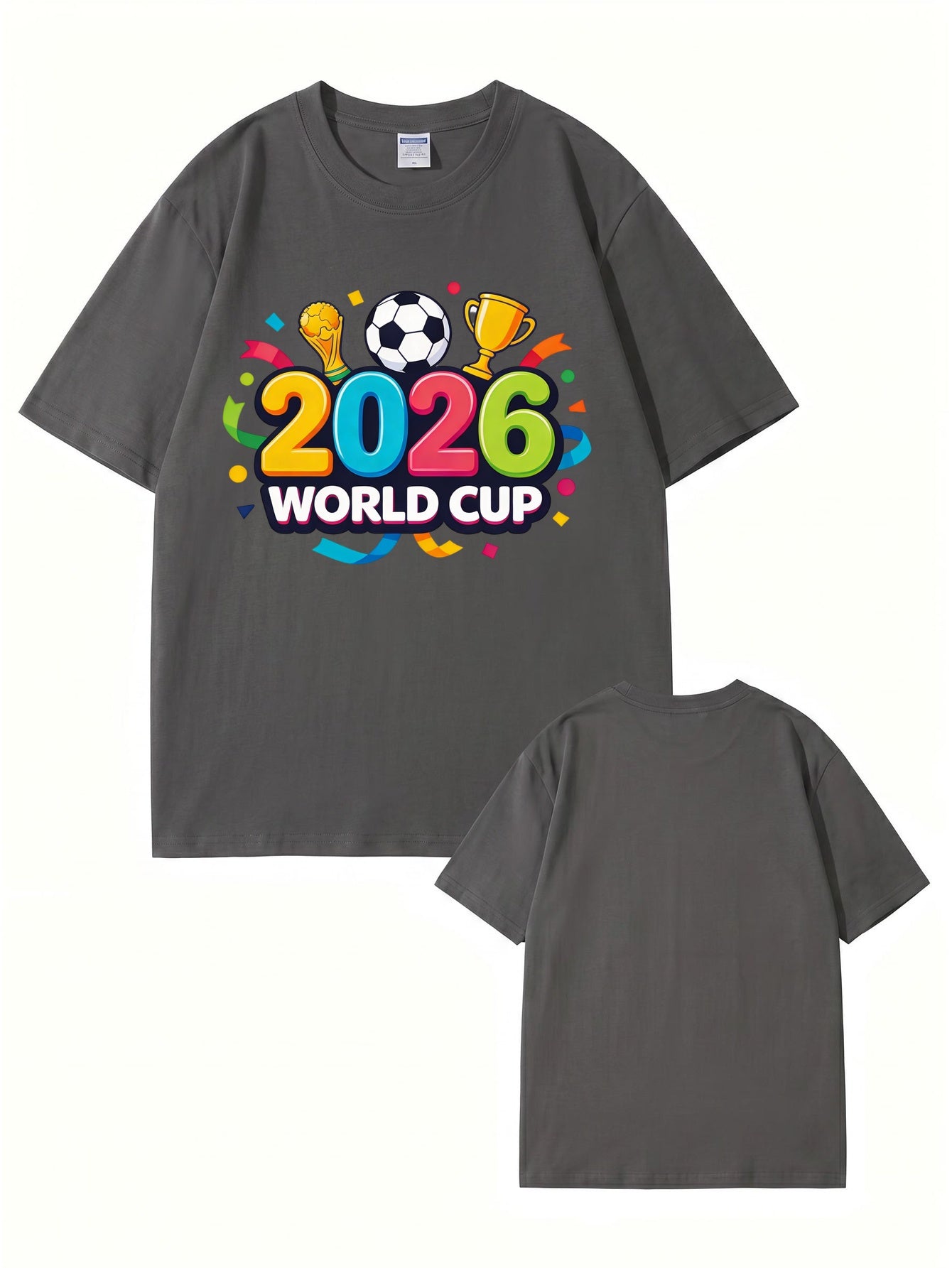 2026 World Cup Soccer Graphic Print T-Shirt - Premium 100% Cotton Tee