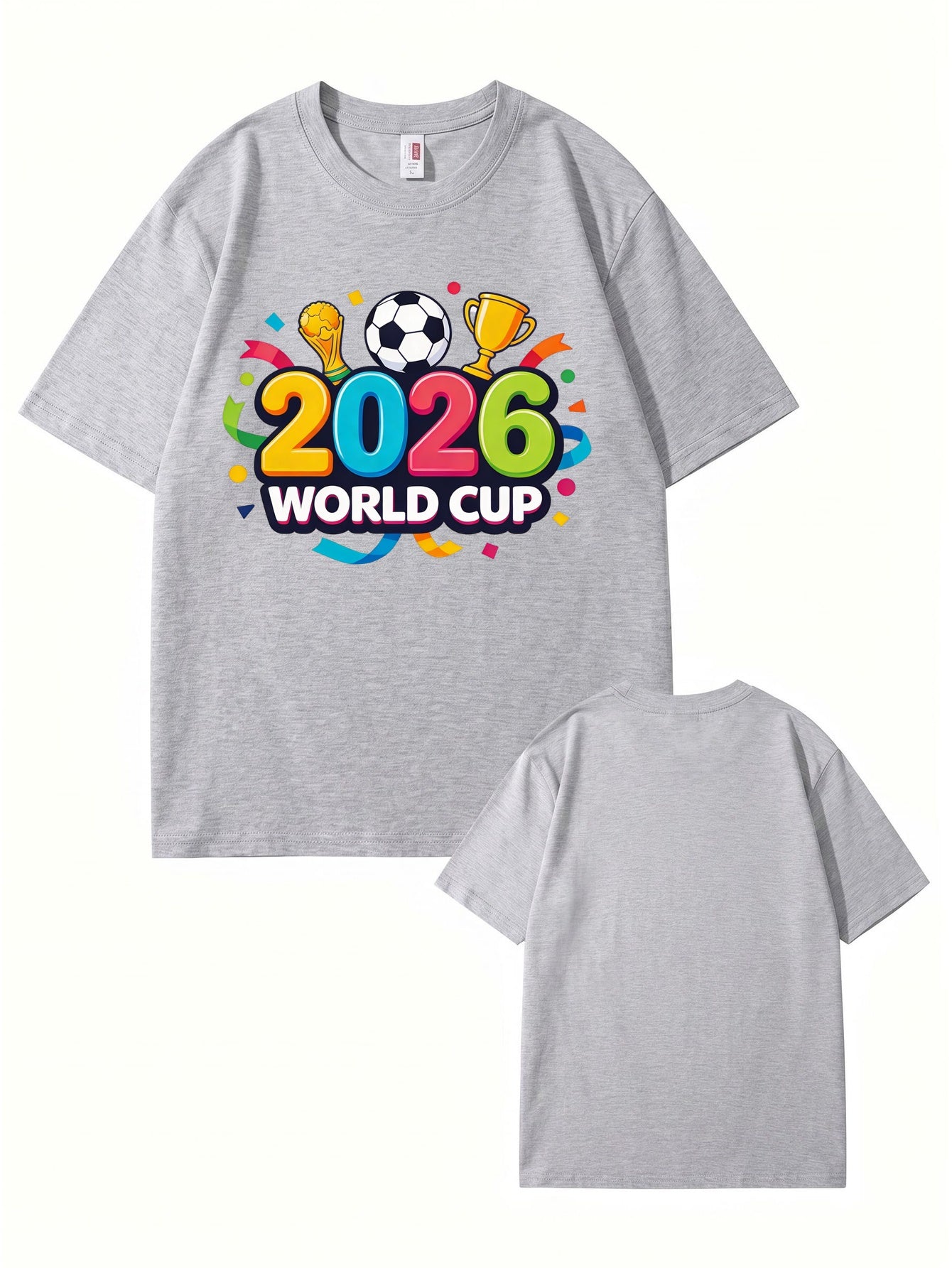 2026 World Cup Soccer Graphic Print T-Shirt - Premium 100% Cotton Tee
