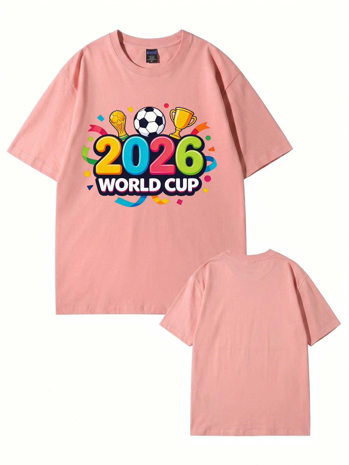2026 World Cup Soccer Graphic Print T-Shirt - Premium 100% Cotton Tee