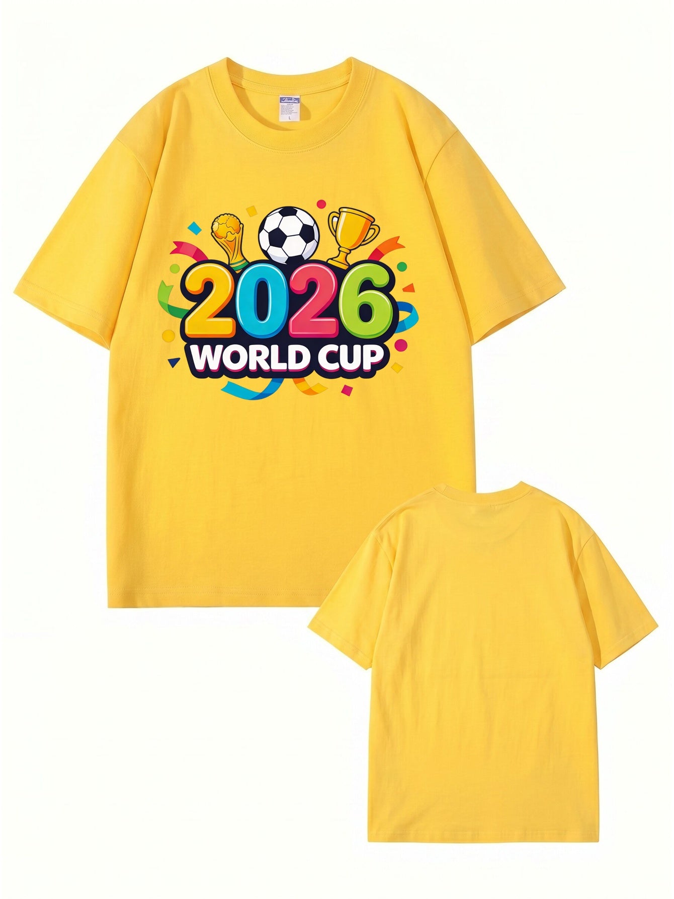 2026 World Cup Soccer Graphic Print T-Shirt - Premium 100% Cotton Tee