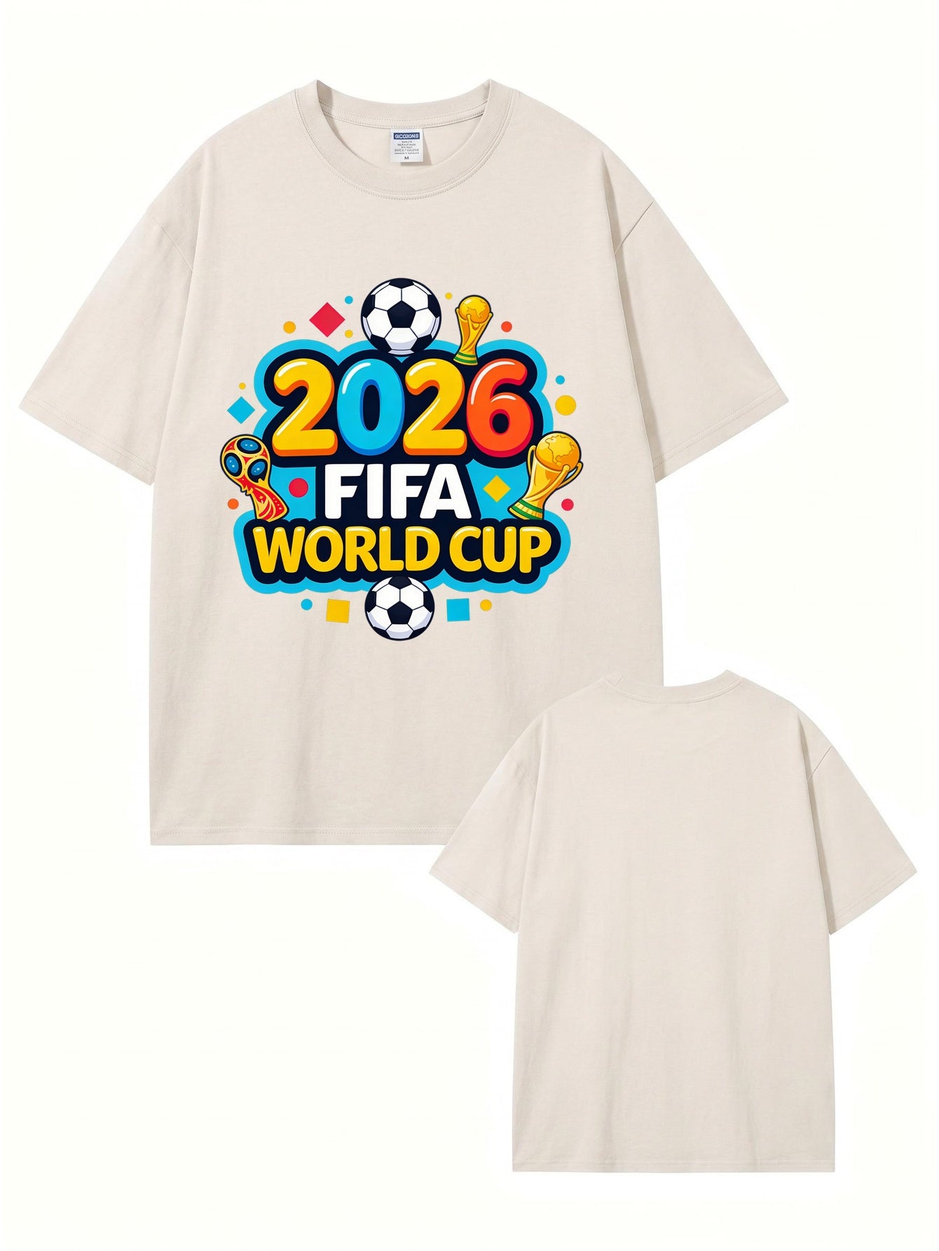2026 FIFA World Cup Graphic T-Shirt | Vintage Washed Heavyweight Cotton Tee