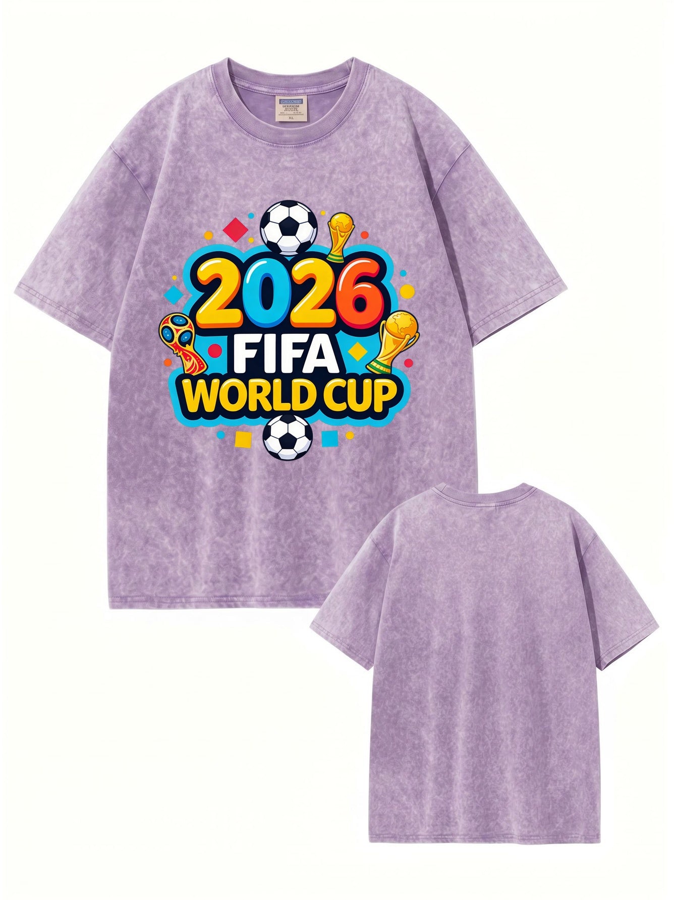 2026 FIFA World Cup Graphic T-Shirt | Vintage Washed Heavyweight Cotton Tee