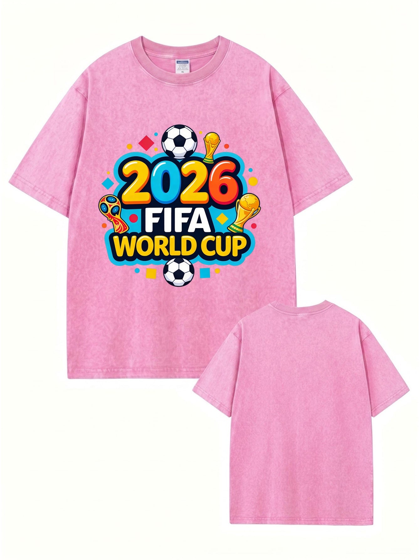 2026 FIFA World Cup Graphic T-Shirt | Vintage Washed Heavyweight Cotton Tee