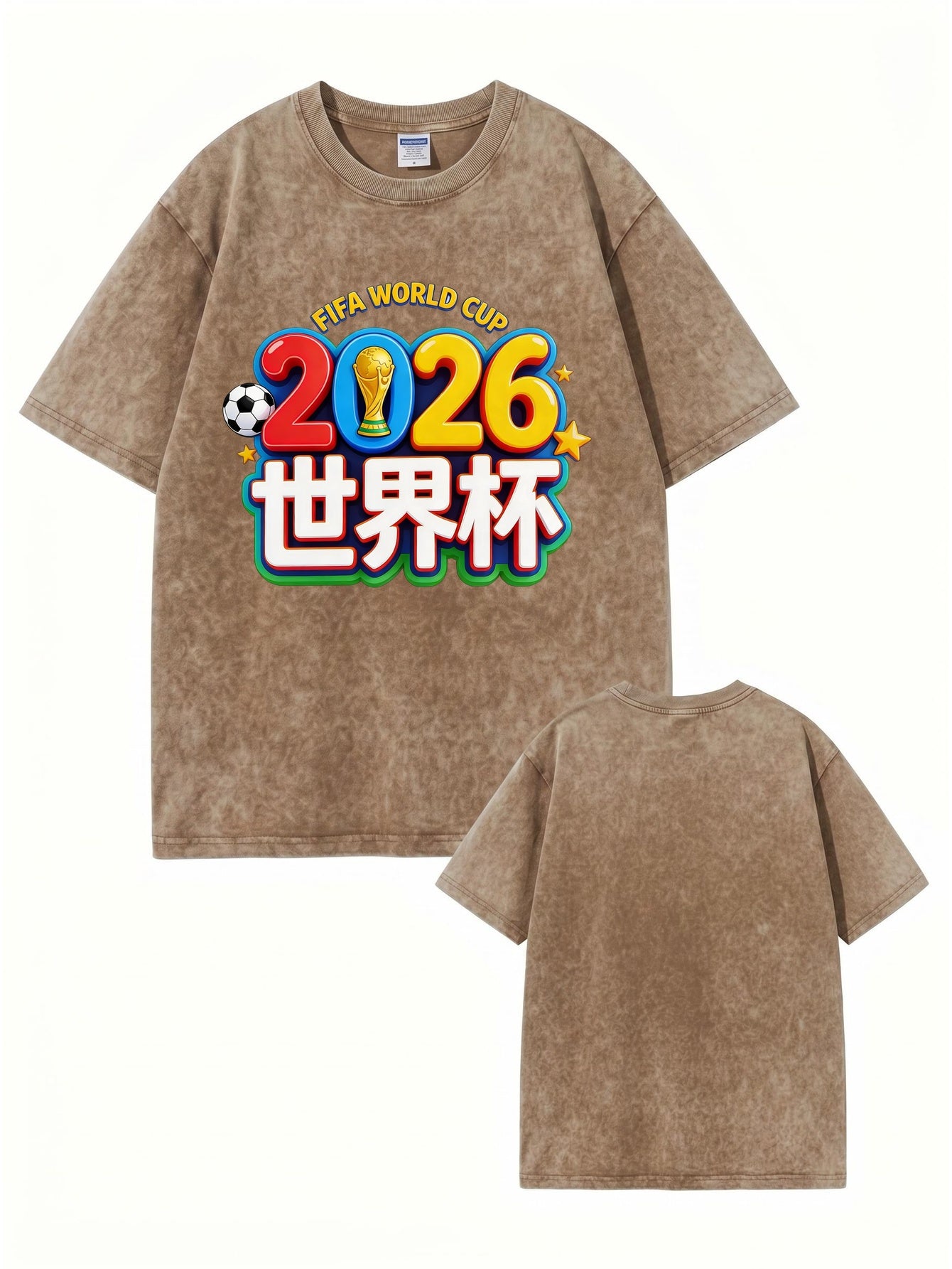 2026 FIFA World Cup Graphic T-Shirt | Vintage Washed Cotton Tee