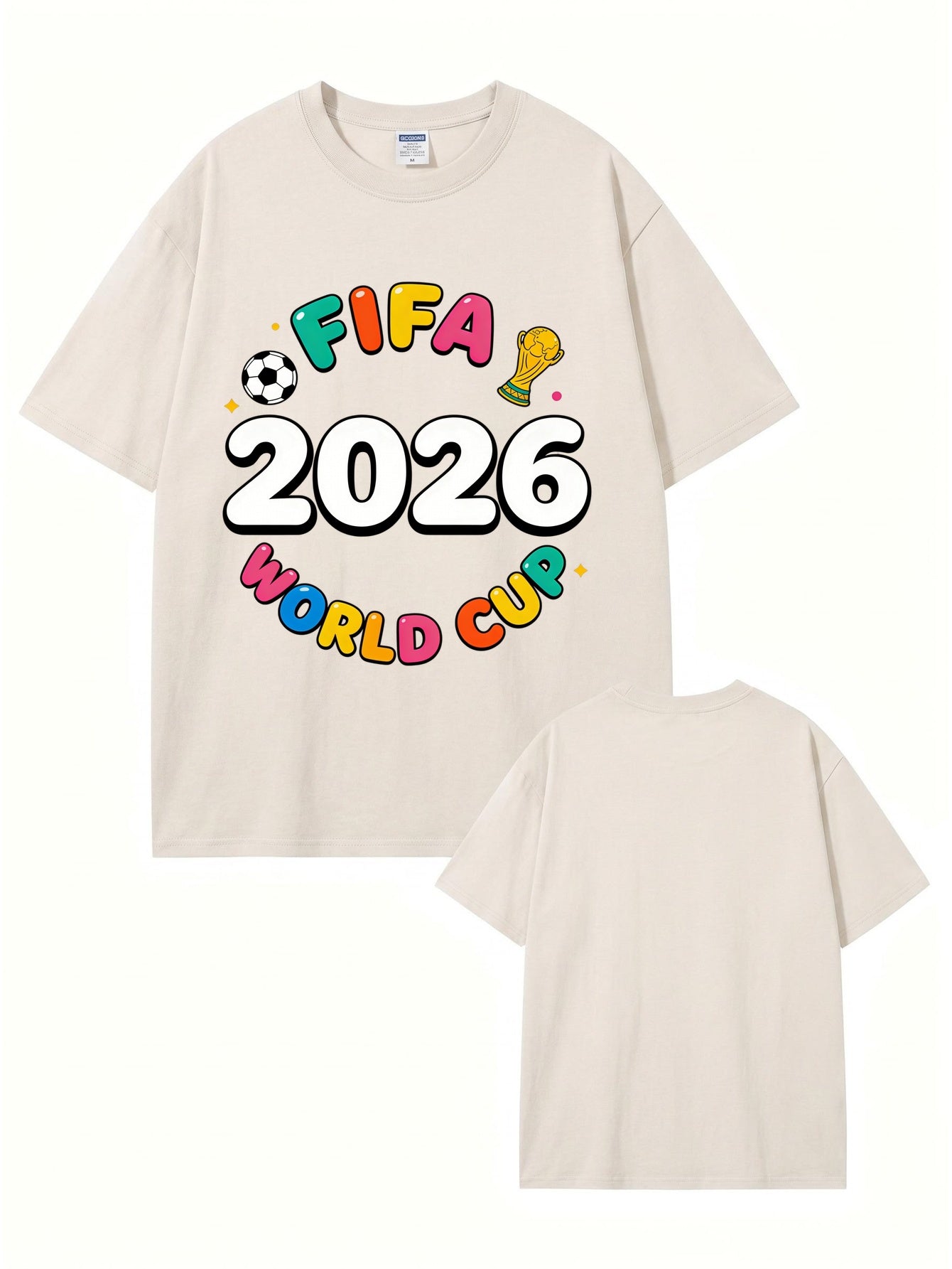 2026 FIFA World Cup Graphic T-Shirt | Vintage Washed Heavyweight Cotton Tee