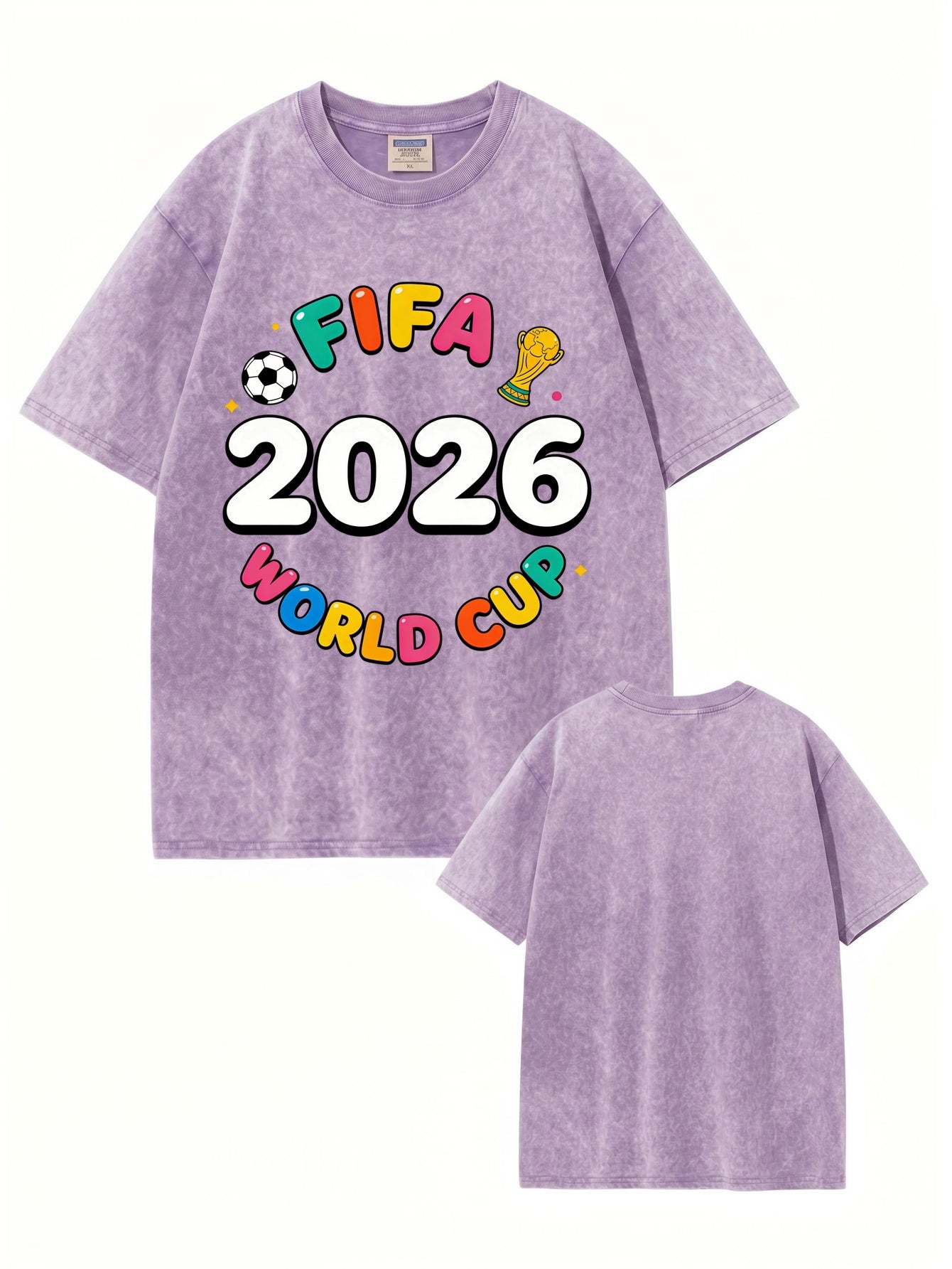 2026 FIFA World Cup Graphic T-Shirt | Vintage Washed Heavyweight Cotton Tee