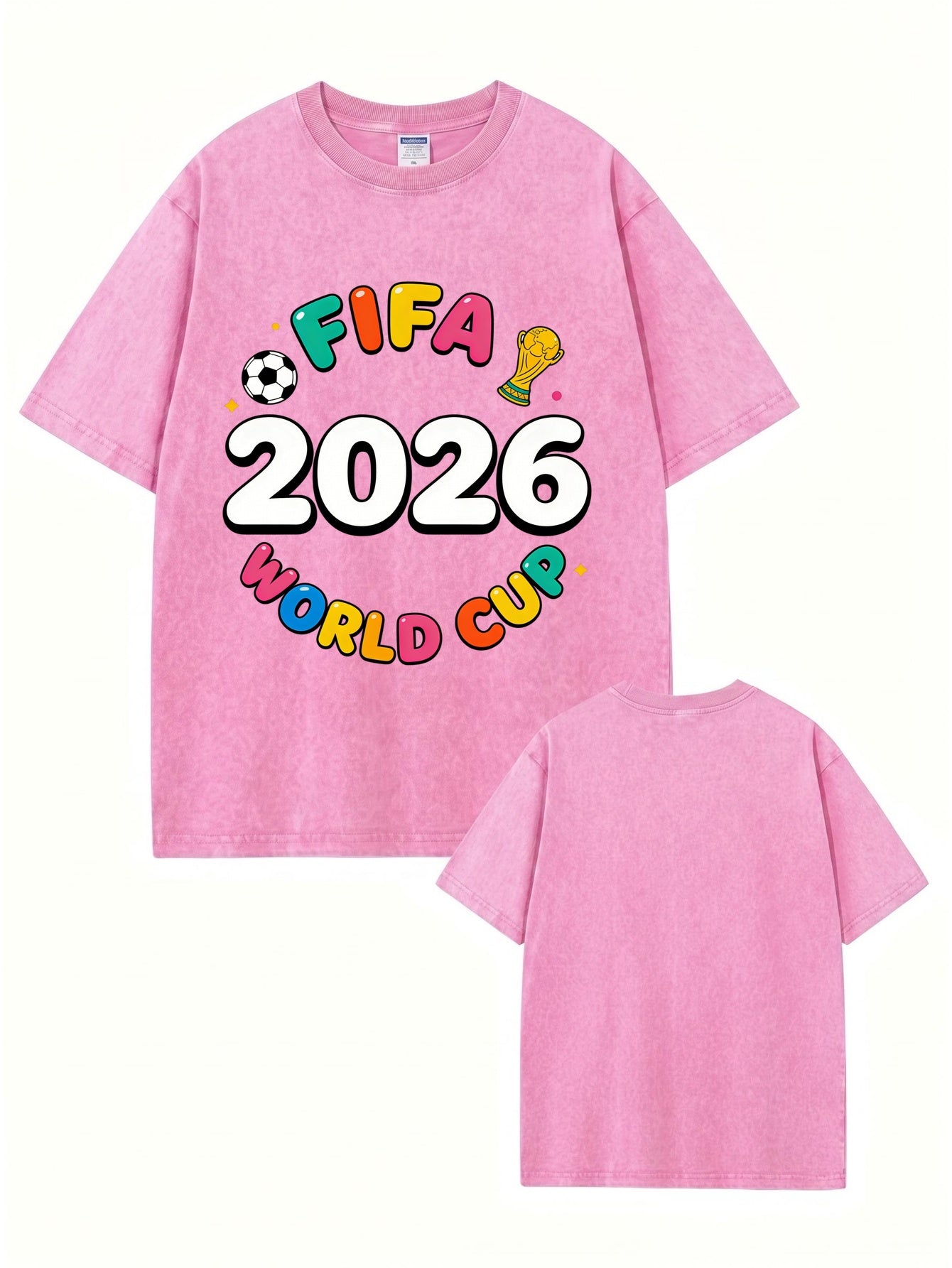 2026 FIFA World Cup Graphic T-Shirt | Vintage Washed Heavyweight Cotton Tee