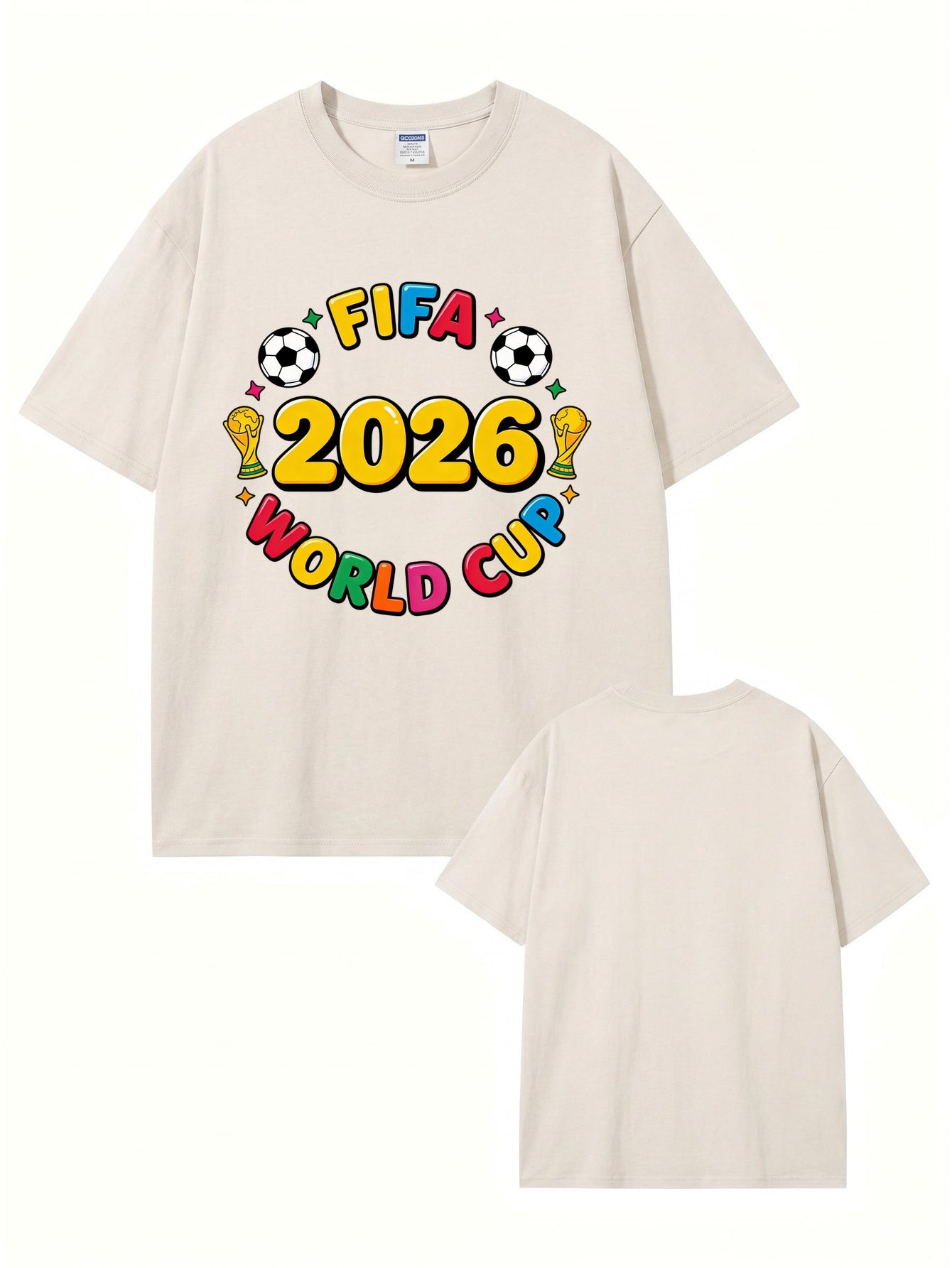 2026 FIFA World Cup Graphic T-Shirt - Vintage Washed Heavyweight Cotton Tee