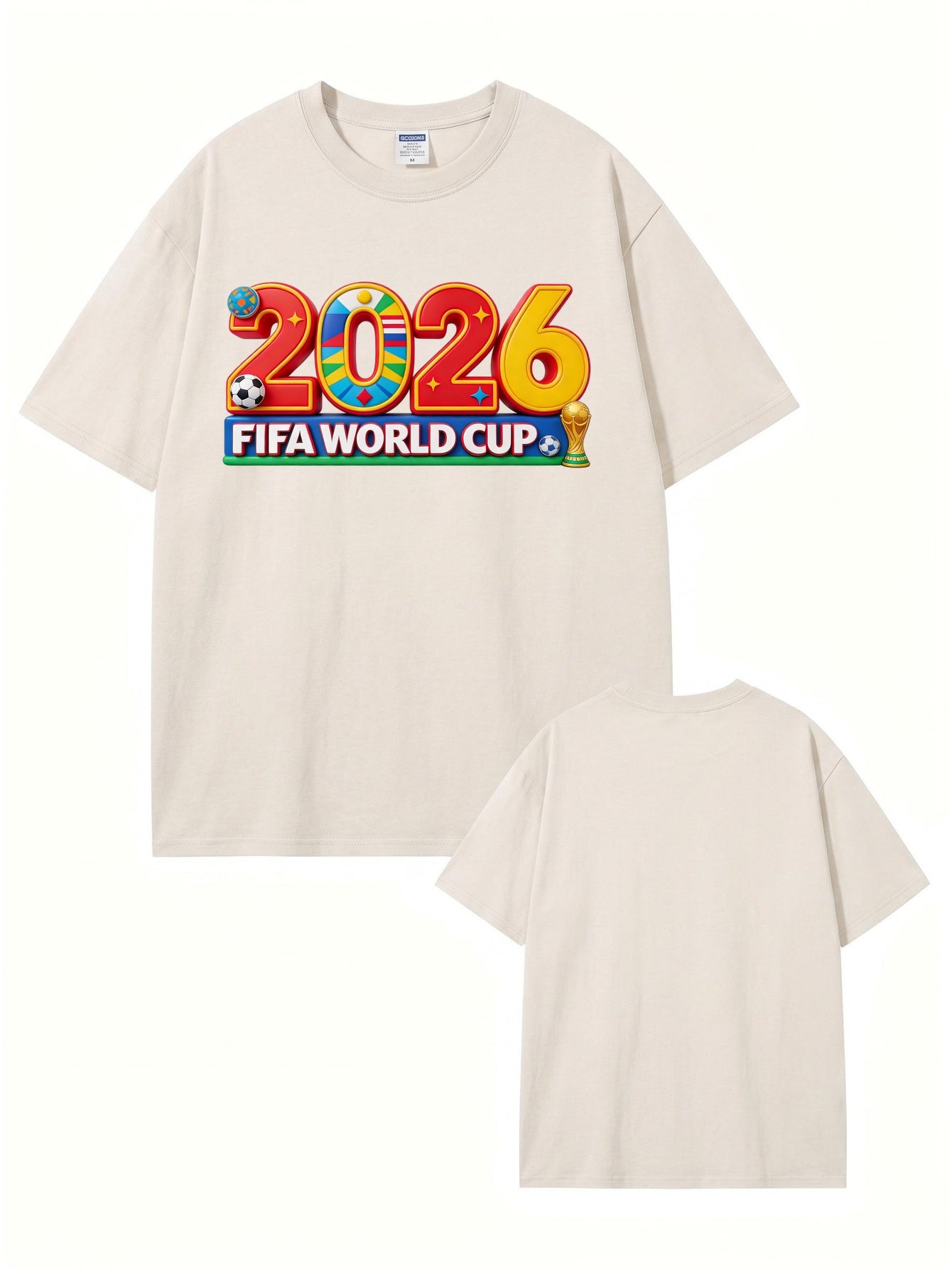 2026 FIFA World Cup Graphic T-Shirt | Vintage Washed Heavyweight Cotton Tee