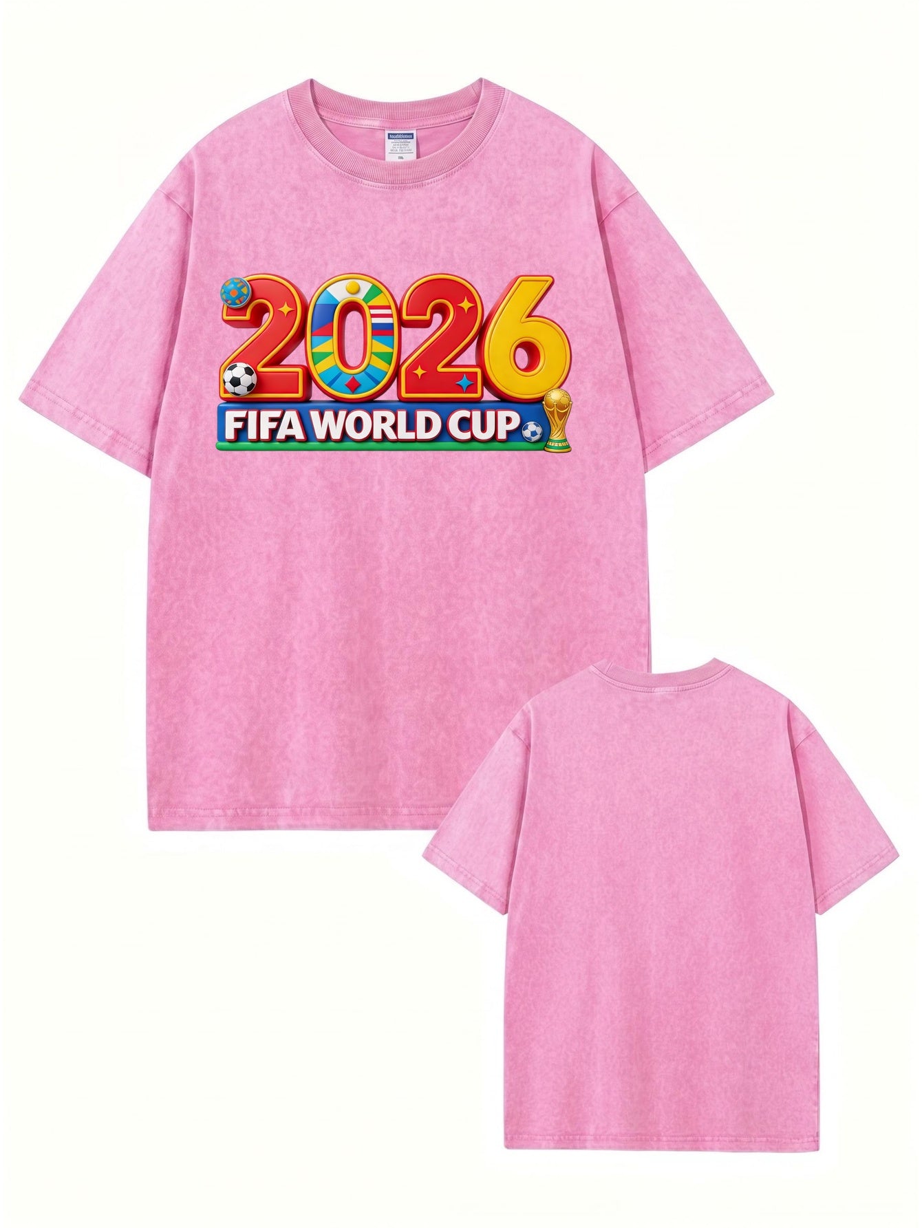 2026 FIFA World Cup Graphic T-Shirt | Vintage Washed Heavyweight Cotton Tee
