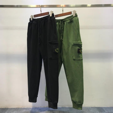 Black olive yellow cargo joggers with compass patch