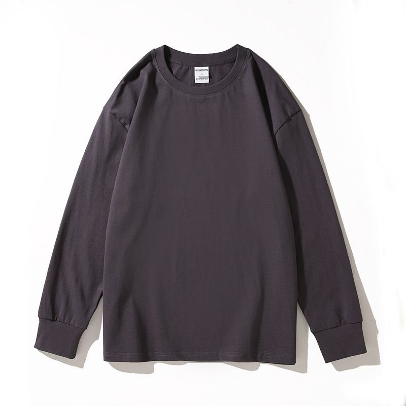 Long-Sleeve Pure-Cotton Anti-Wrinkle Abrasion-Resistant T-Shirt