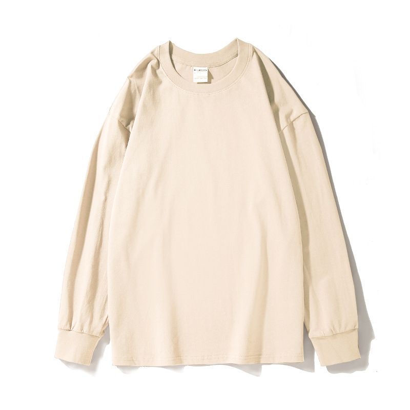 Long-Sleeve Pure-Cotton Anti-Wrinkle Abrasion-Resistant T-Shirt