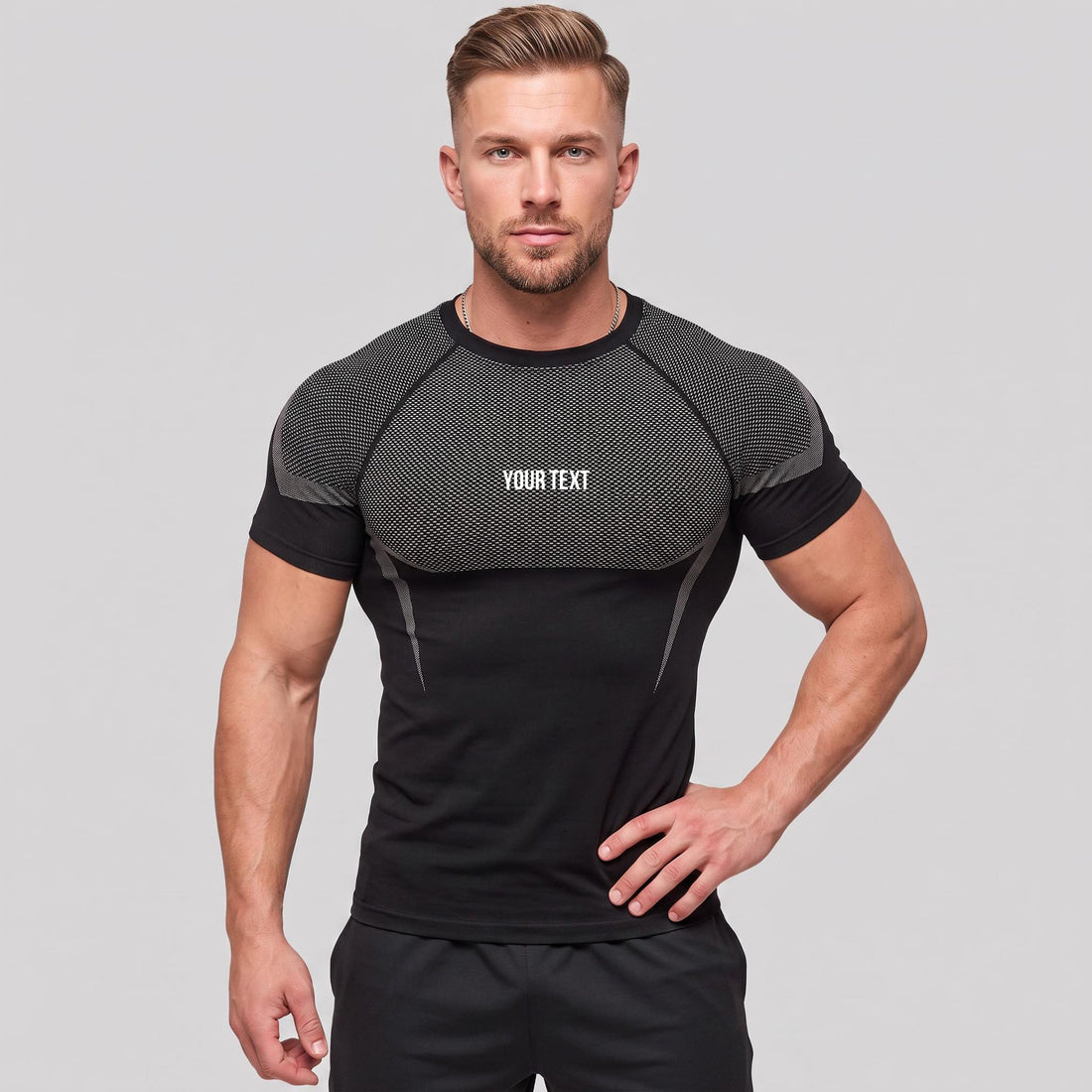 ALPINARIO Men's Premium Compression Training T-Shirt - Customizable