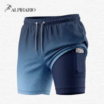 Alpinario Men's 2-in-1 Quick-Dry Athletic Shorts with Liner Pocket