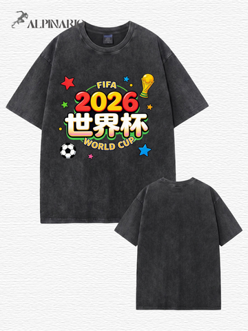 2026 FIFA World Cup Graphic T-Shirt | Retro Washed Cotton Tee