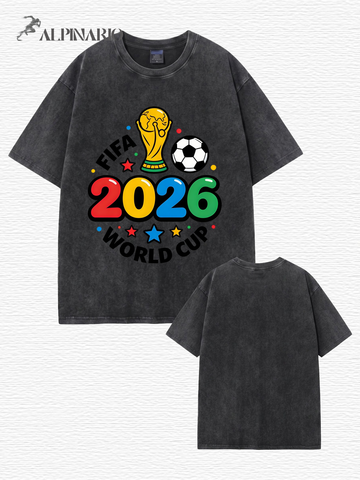 2026 FIFA World Cup Graphic T-Shirt | Vintage Washed Cotton Tee