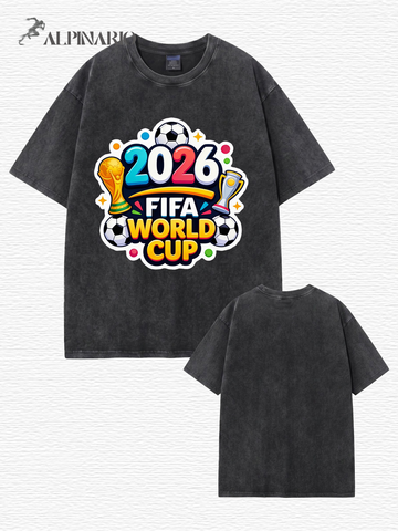 2026 FIFA World Cup Graphic T-Shirt - Premium Heavyweight Vintage Wash Cotton