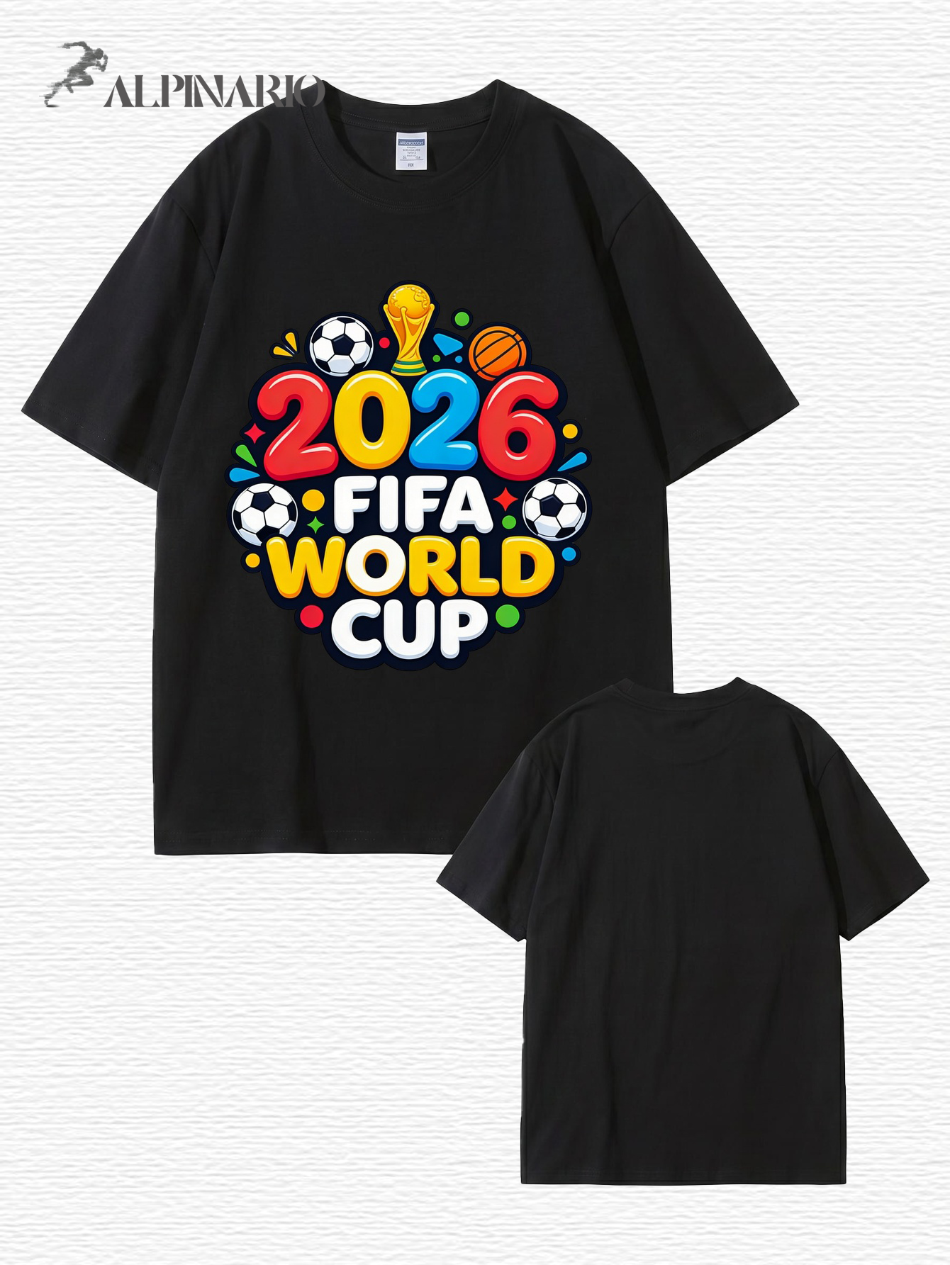 2026 FIFA World Cup Graphic Print Men's Casual Cotton T-Shirt