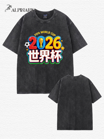 2026 FIFA World Cup Graphic T-Shirt | Vintage Washed Cotton Tee