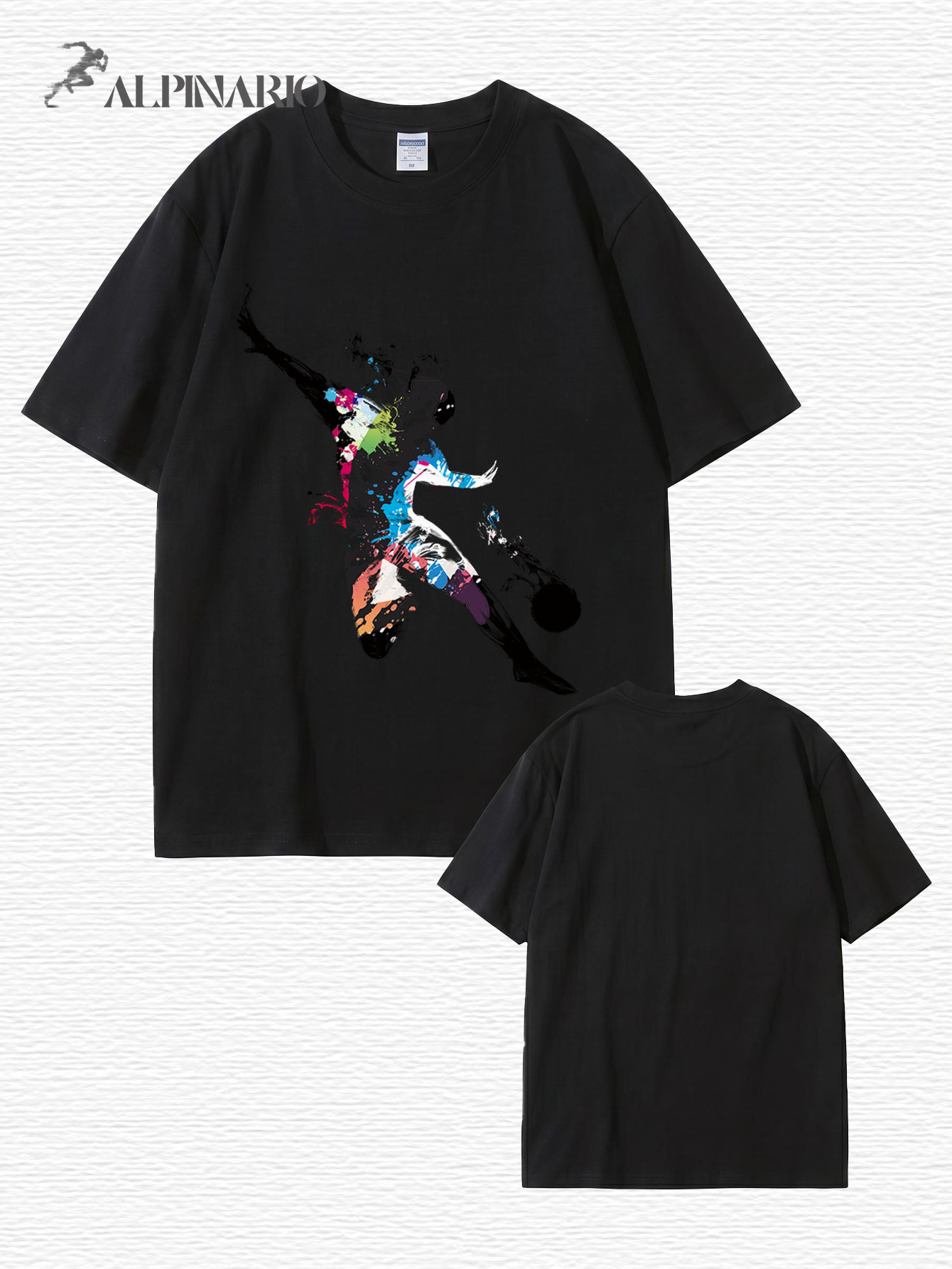 Abstract Soccer Player Splatter Paint Graphic Print T-Shirt