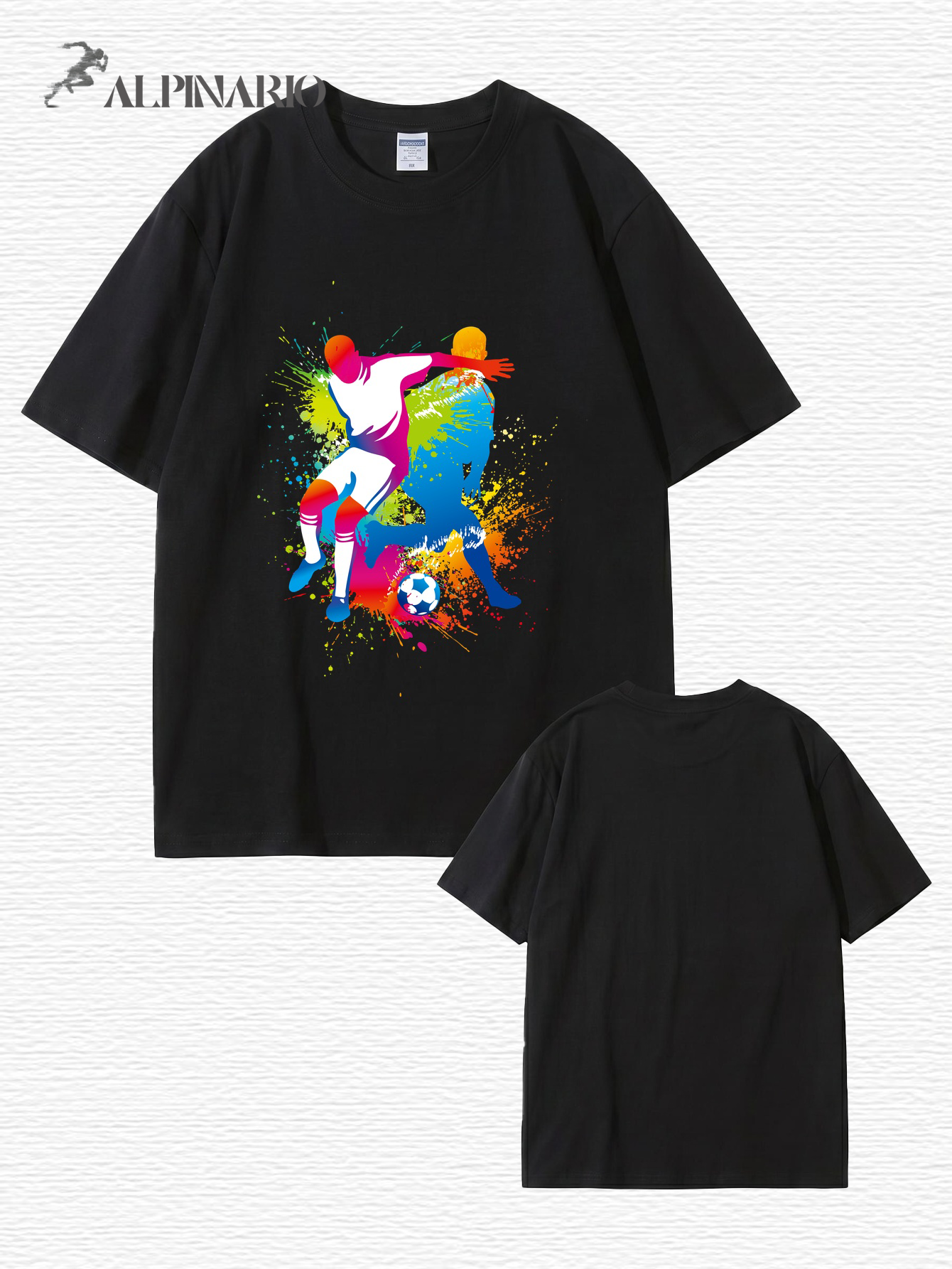 Colorful Soccer Player Graphic Print T-Shirt - 22 Colors, Premium Cotton