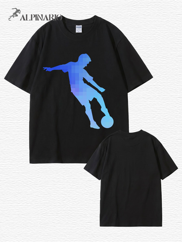 Pixelated Soccer Player Graphic T-Shirt - Premium 200gsm Cotton Tee