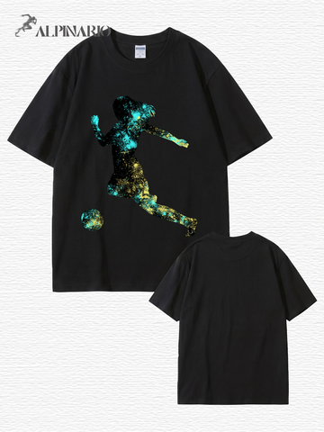Women's Soccer Player Graphic Print T-Shirt, 200gsm Premium Cotton