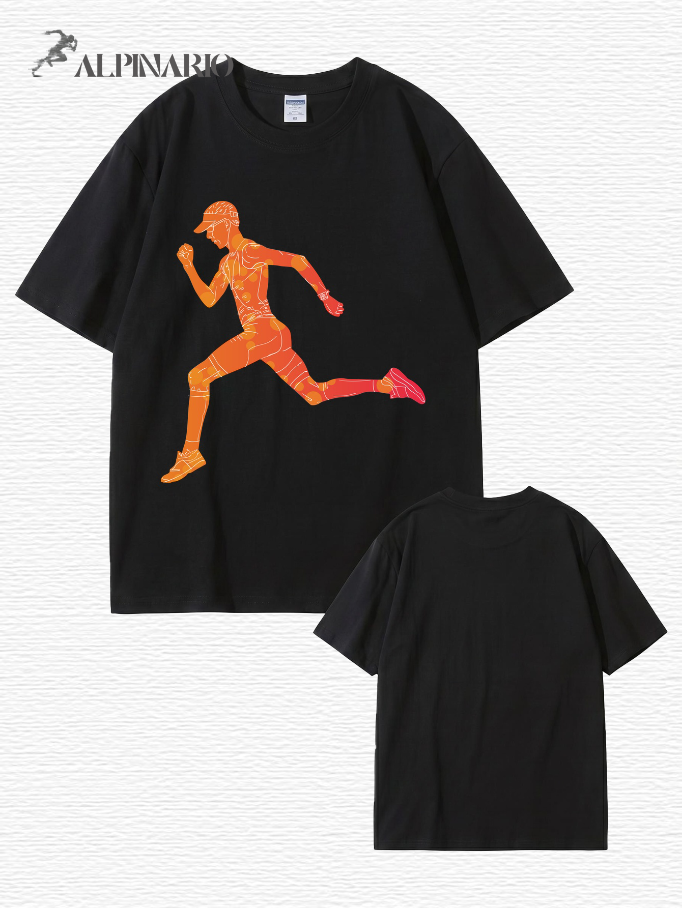 Runner Graphic T-Shirt | Sporty Abstract Print Cotton Tee