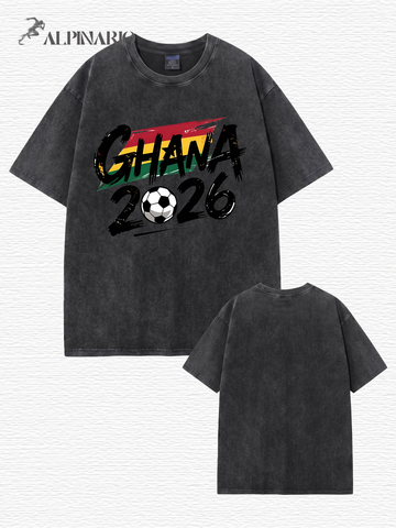 Ghana 2026 Soccer Vintage Washed Cotton T-Shirt