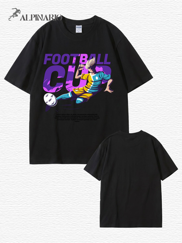 Football Cup Graphic Print T-Shirt - Premium 200gsm Cotton Tee