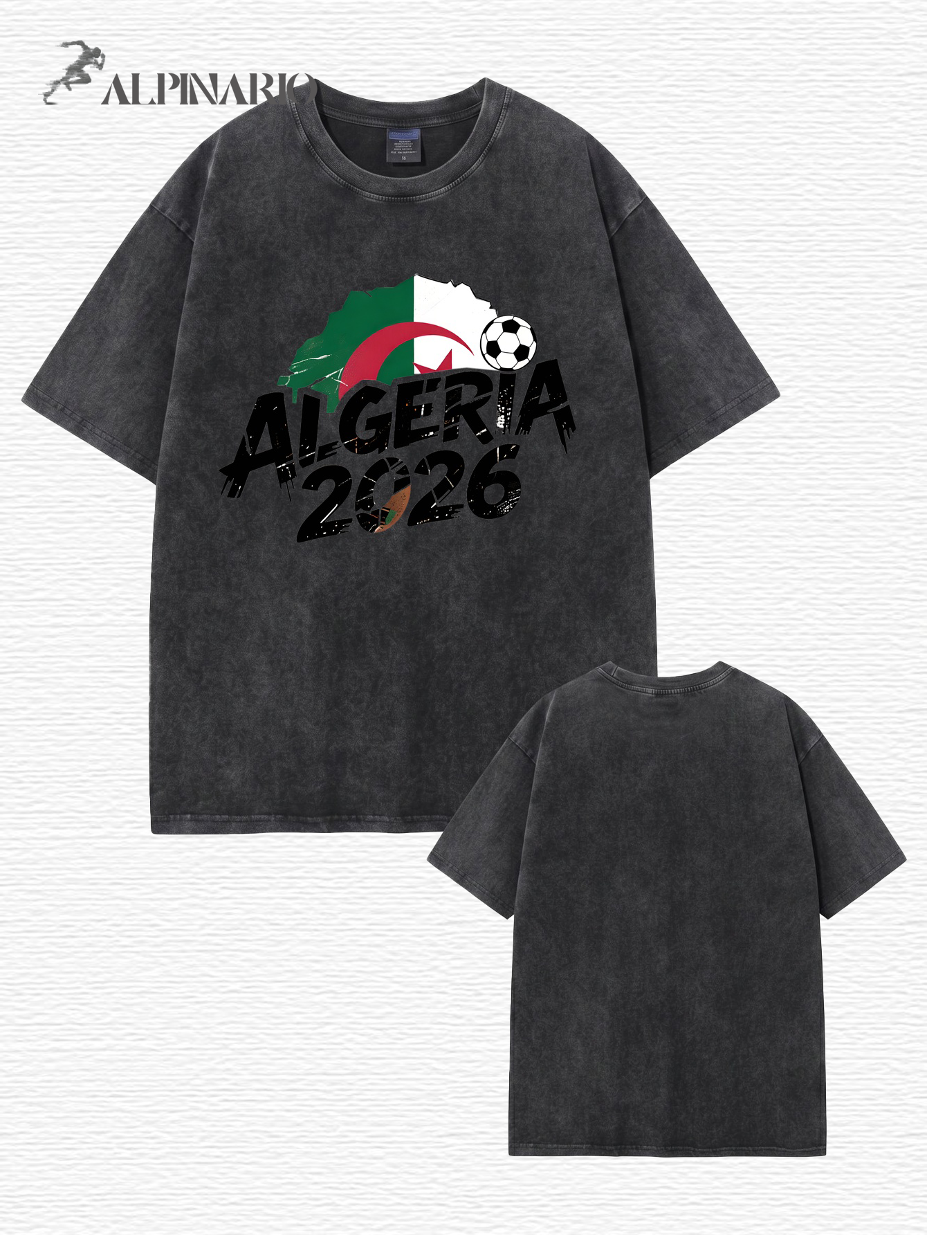 Algeria 2026 Soccer Vintage Washed Cotton T-Shirt
