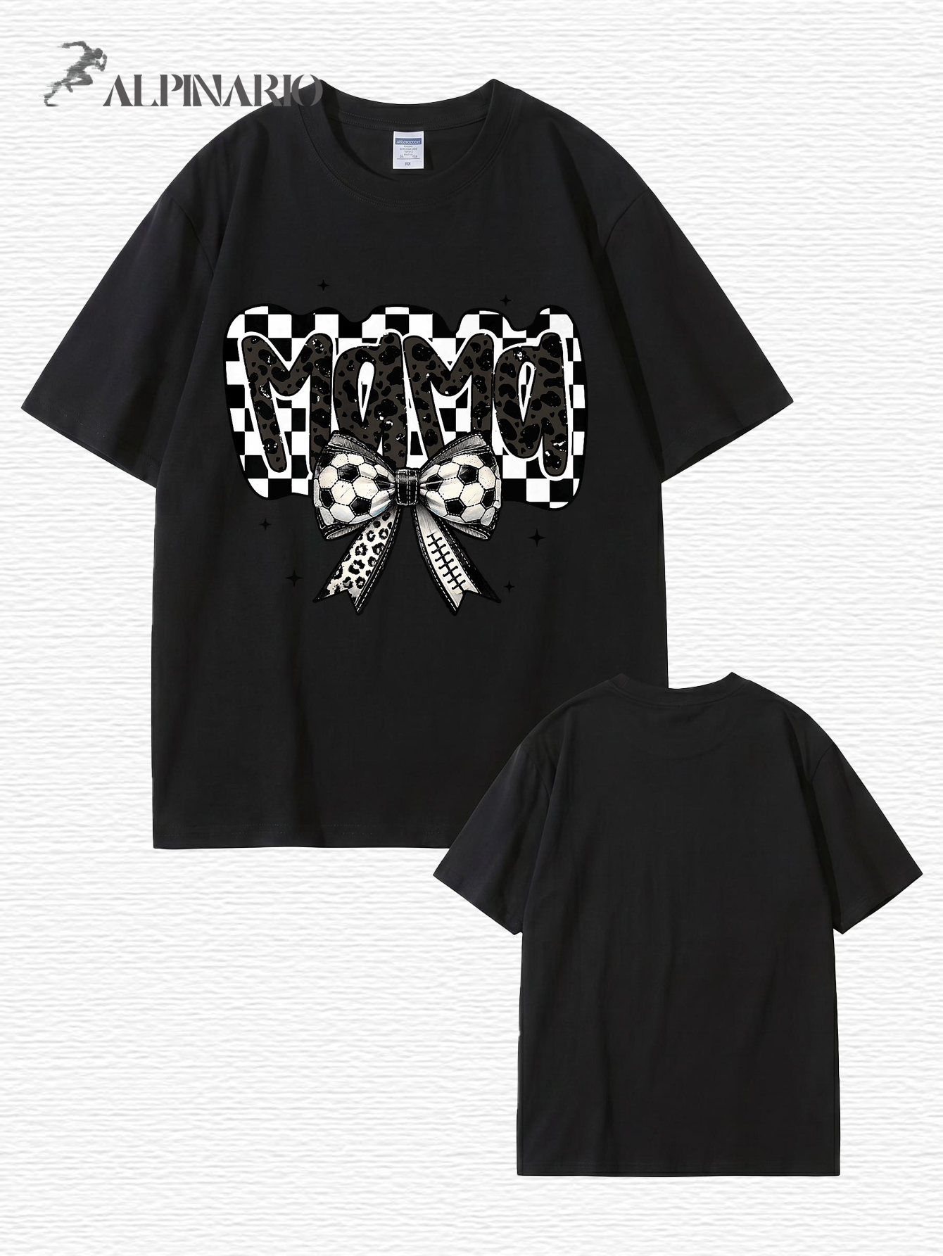 Soccer Mama Leopard Checkerboard Graphic Tee - Trendy Sports Mom T-Shirt