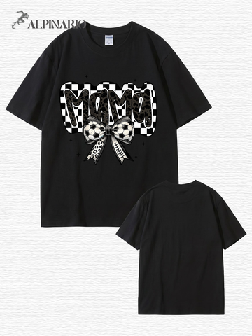 Soccer Mama Leopard Checkerboard Graphic Tee - Trendy Sports Mom T-Shirt