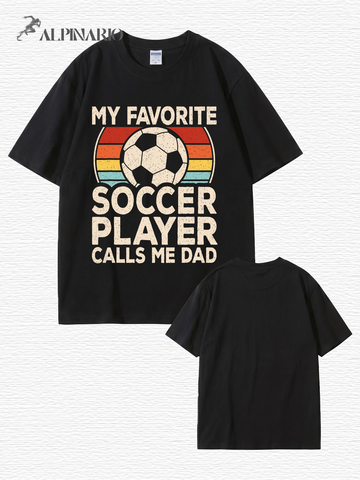 My Favorite Soccer Player Calls Me Dad Vintage Graphic T-Shirt