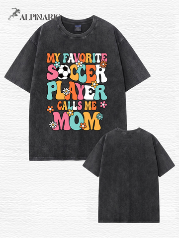 Retro My Favorite Soccer Player Calls Me Mom Graphic Tee