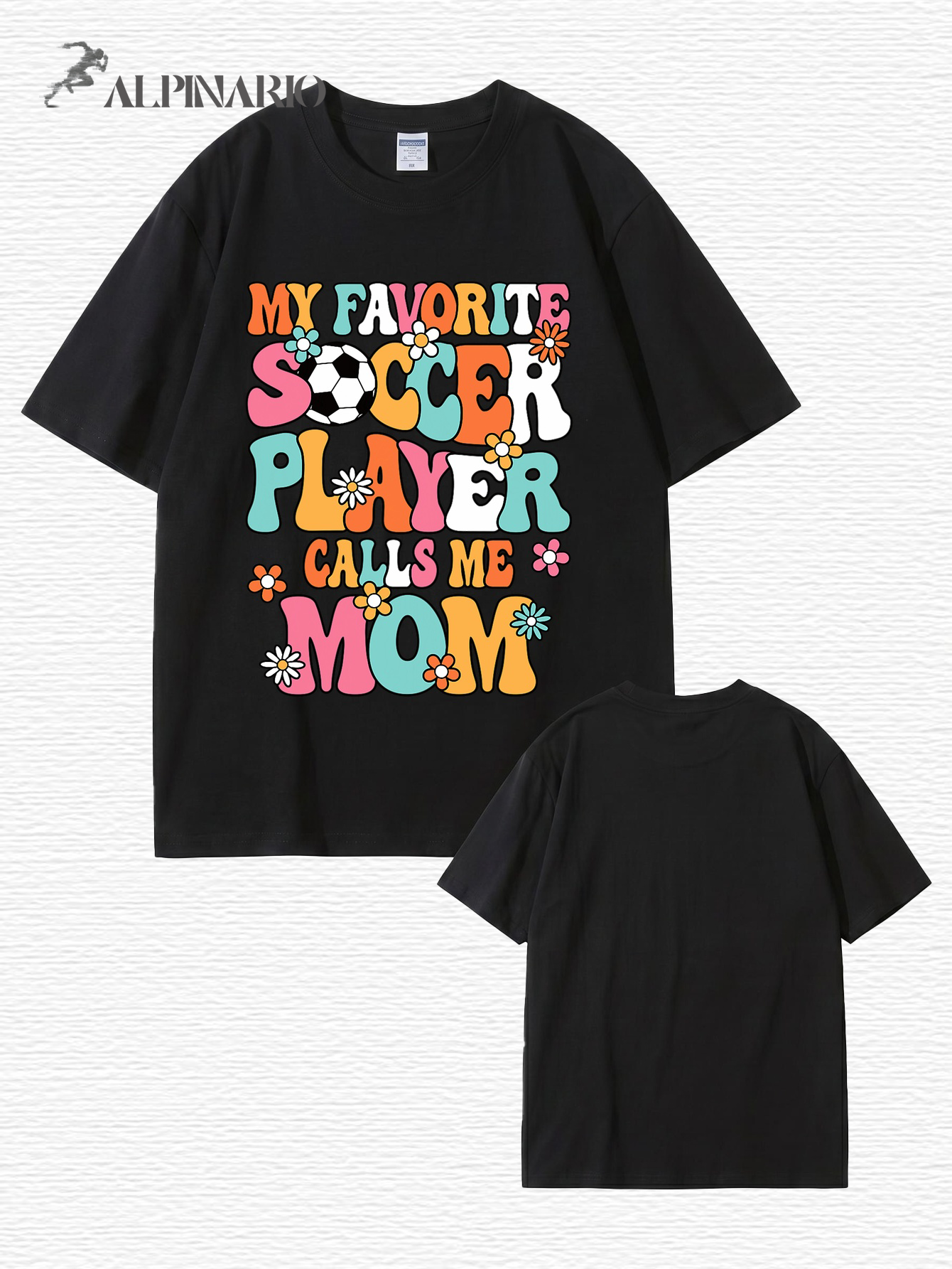 My Favorite Soccer Player Calls Me Mom Retro Floral Graphic T-Shirt