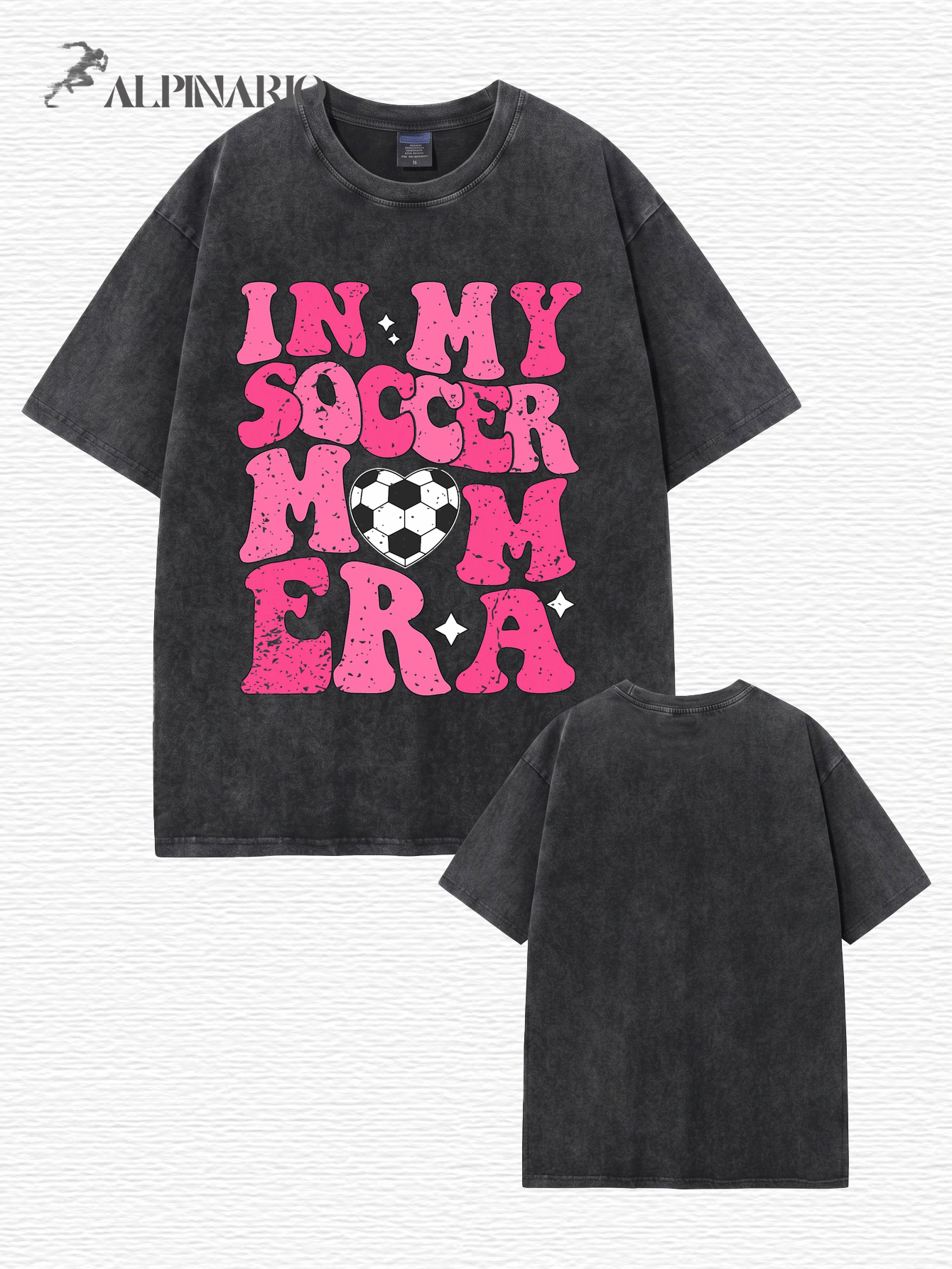 In My Soccer Mom Era Graphic T-Shirt Vintage Washed Cotton Tee