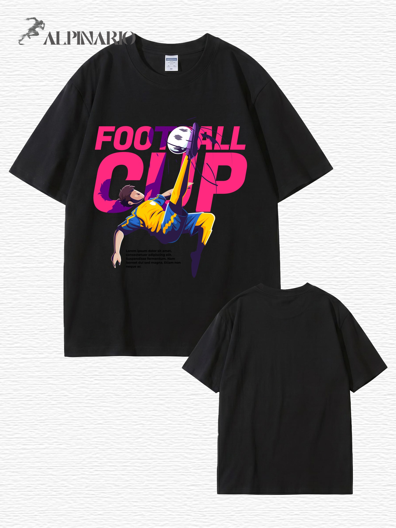 Football Cup Graphic Print T-Shirt - Premium 200gsm Cotton Soccer Tee