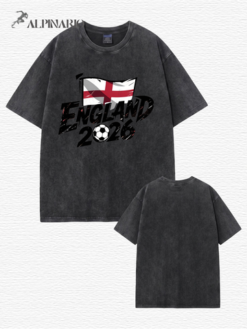 England 2026 Soccer Vintage Wash Cotton T-Shirt