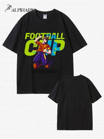 Football Cup Graphic Print T-Shirt - Premium 200gsm Cotton Tee