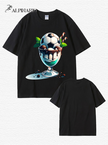 Soccer Ball Ice Cream Sundae Graphic T-Shirt