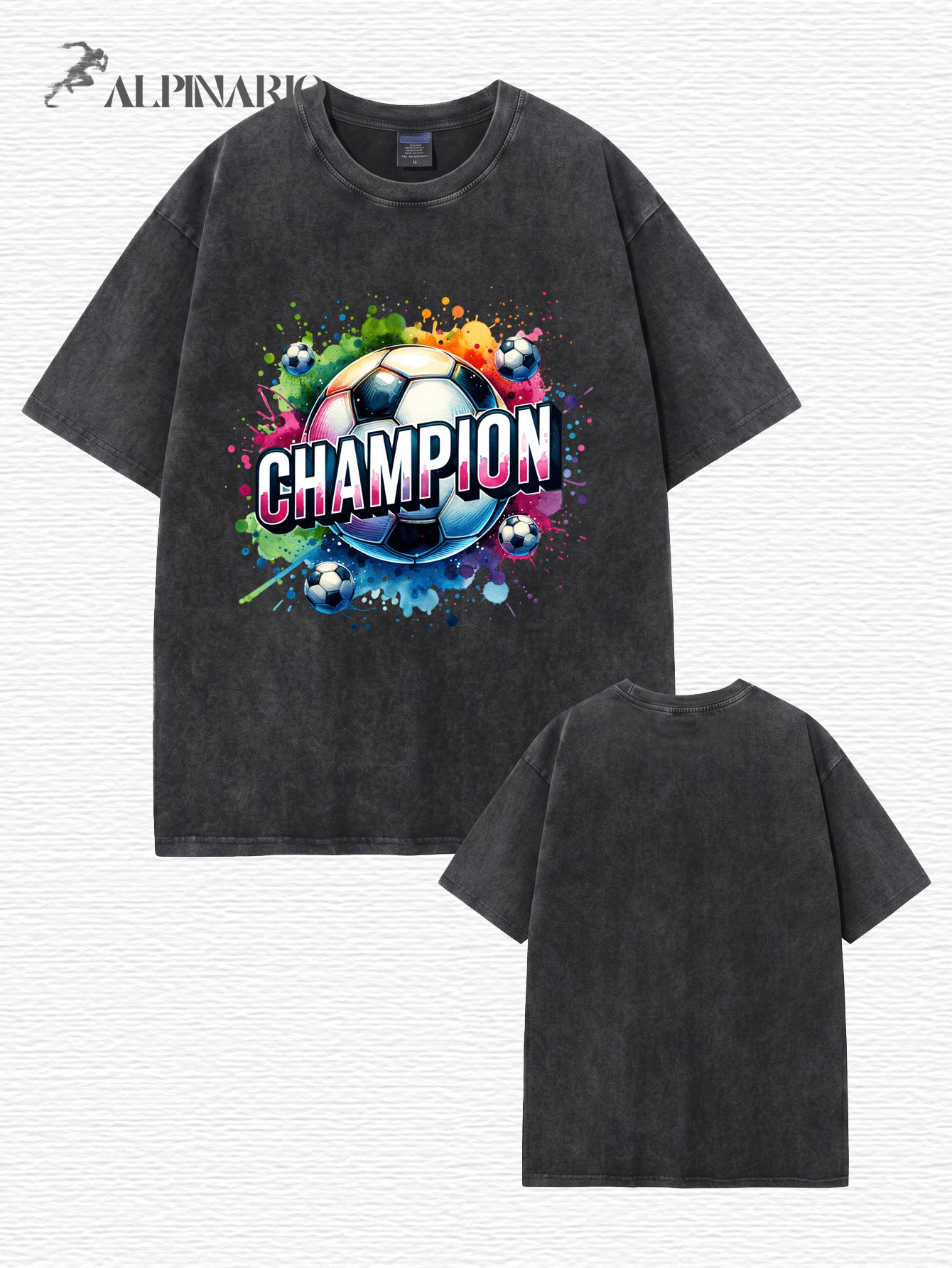 Champion Soccer Graphic Vintage Washed Cotton T-Shirt