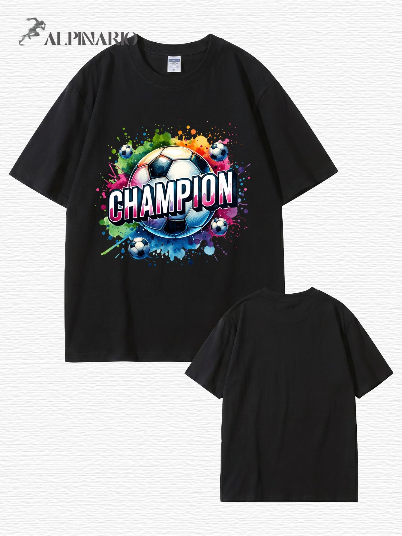 Champion Soccer Ball Graphic T-Shirt | Vibrant Watercolor Sports Tee