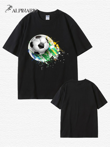 Soccer Ball Paint Splash Graphic T-Shirt - Premium Cotton Tee