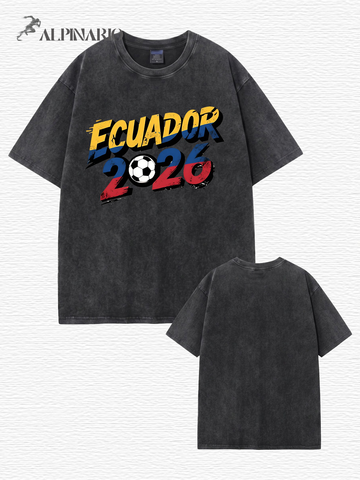 Ecuador 2026 Soccer Vintage Washed Cotton T-Shirt