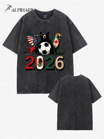 2026 Soccer World Cup Vintage Graphic Heavyweight Cotton T-Shirt