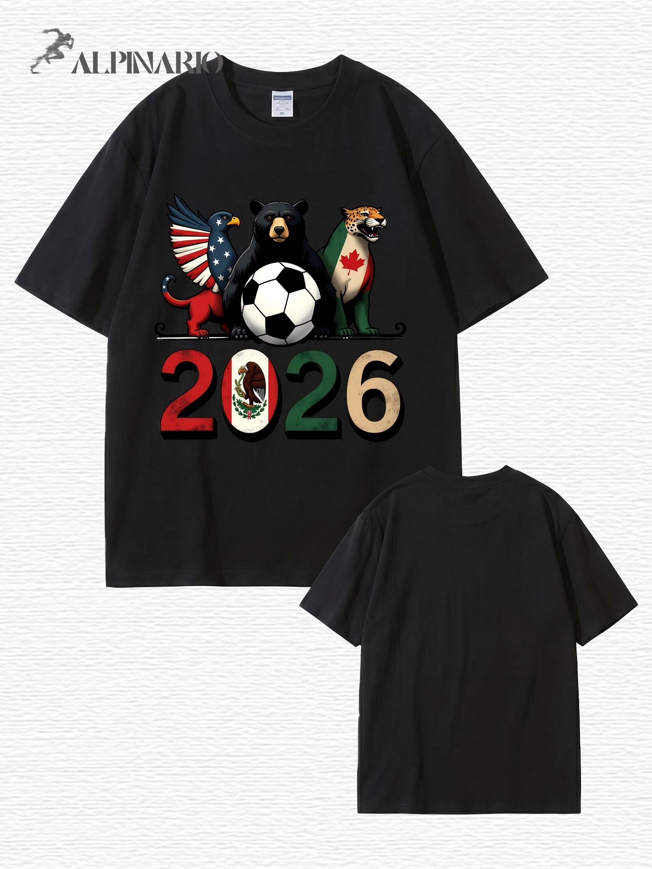 2026 World Cup Soccer Graphic T-Shirt - North America Nation Animal Design