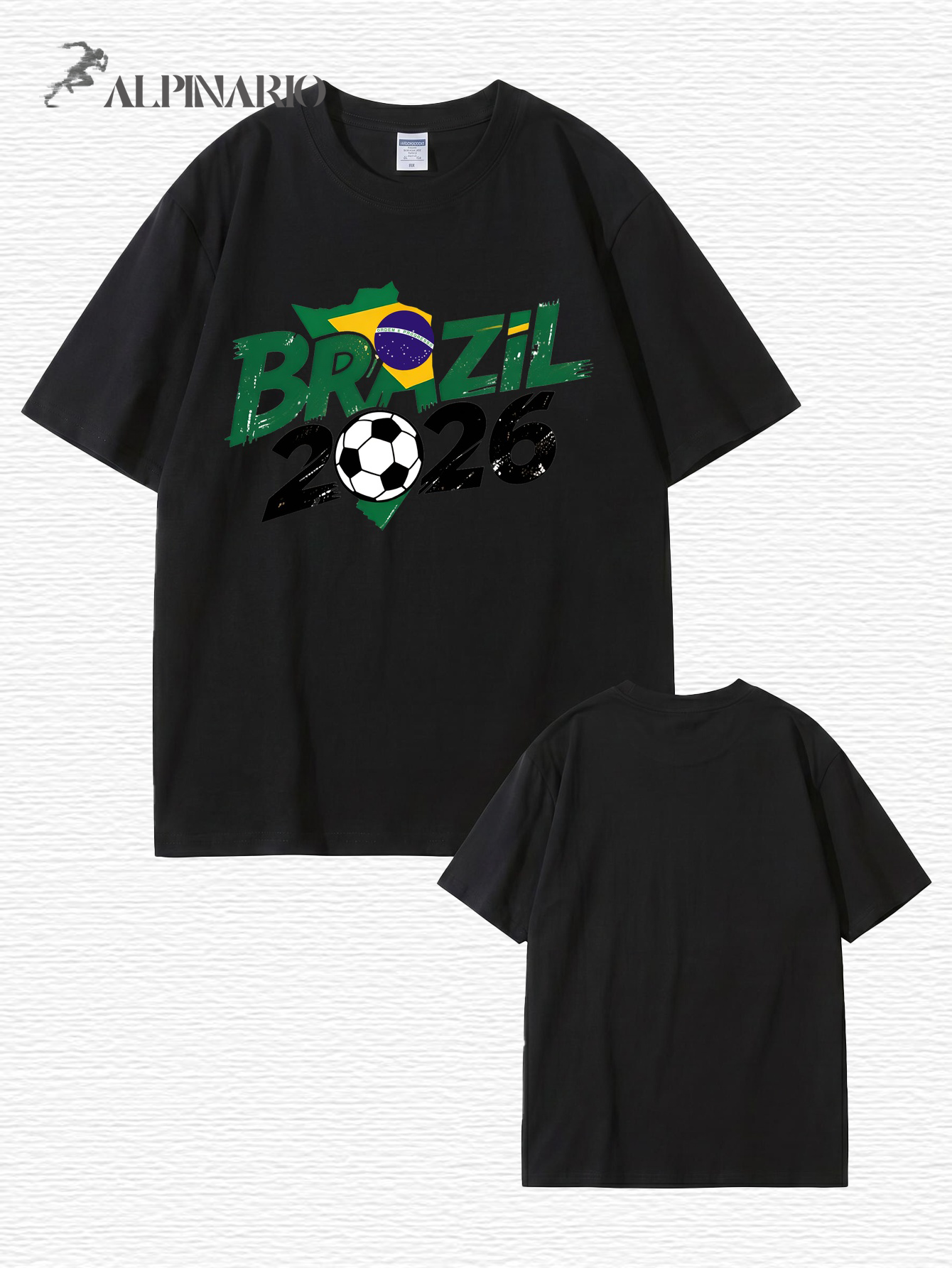 Brazil 2026 World Cup Soccer Graphic Print Premium Cotton T-Shirt